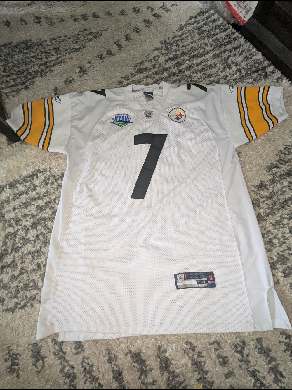 NFL Pittsburgh Steelers #7 White and Gold Football Jersey